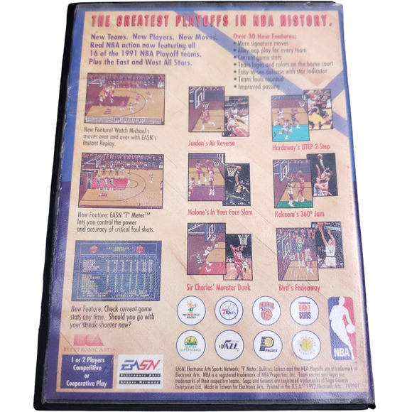 Bulls vs Lakers Sega Genesis 1991 In Box No Manual Vintage NBA Playoffs Game - Picture 2 of 4